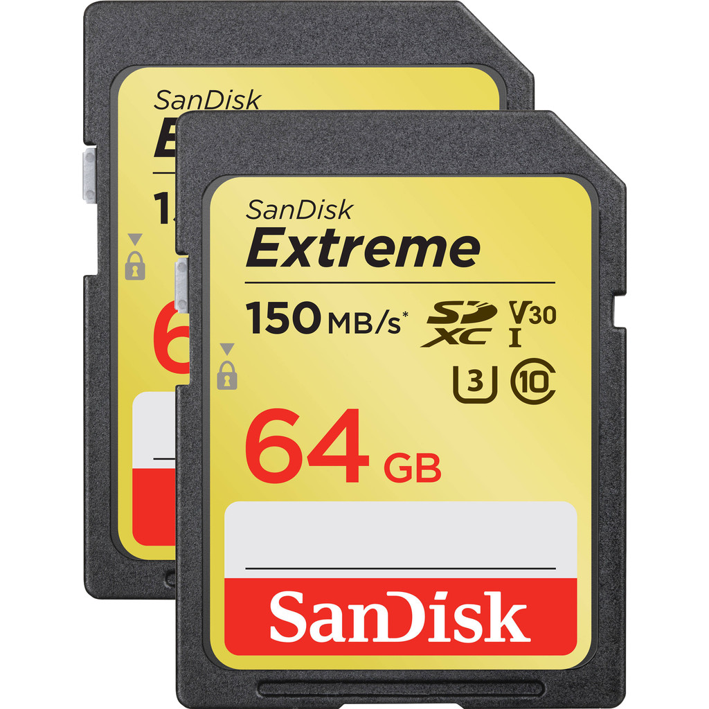 SanDisk SDXC Extreme 64GB 150MB/s Duo Pack bestellen