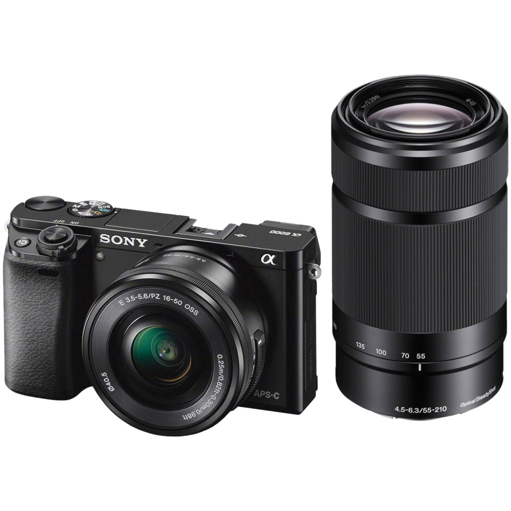 Sony Alpha A6000 Zwart + PZ 16-50mm OSS + E 55-210mm bestellen