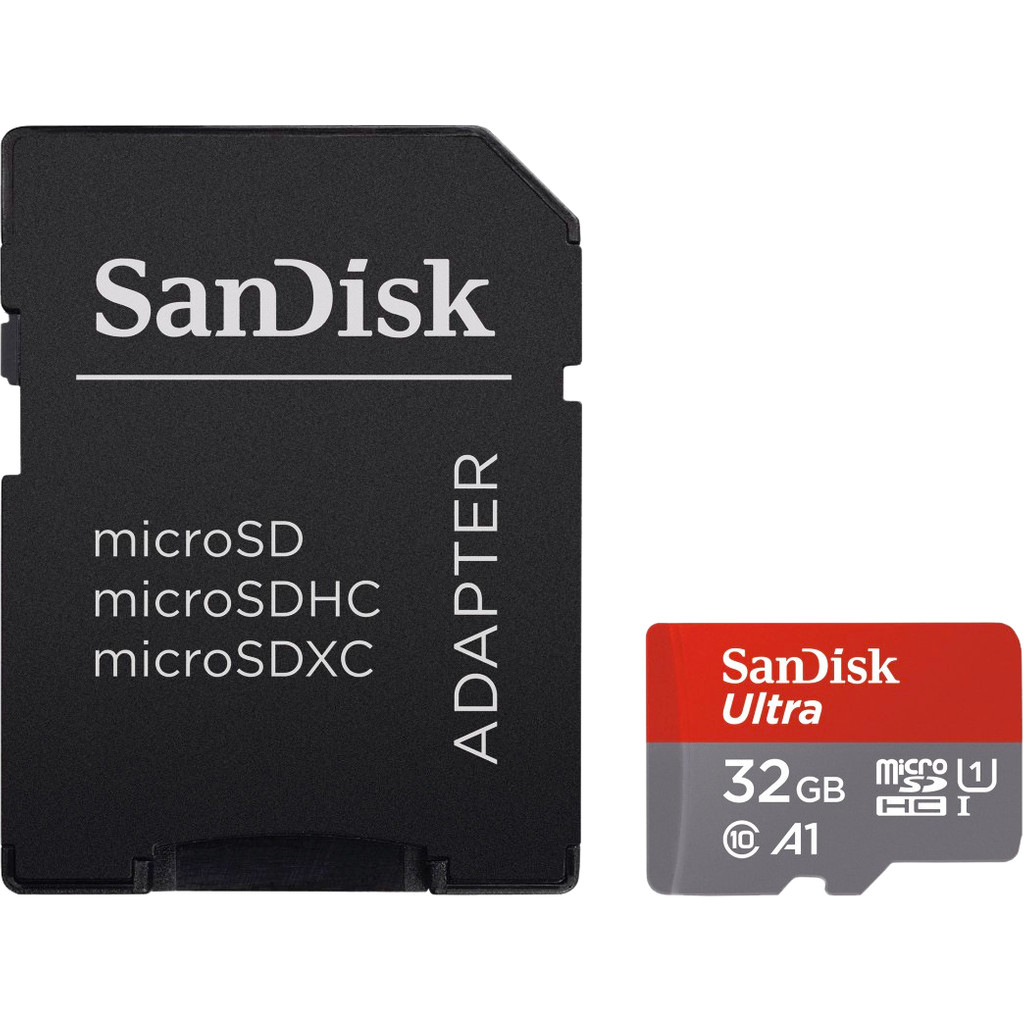 SanDisk MicroSDHC Ultra 32GB 120 MB/s CL10 A1 UHS-1 + SD Ada bestellen
