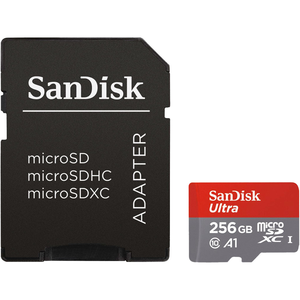 SanDisk MicroSDHC Ultra 256GB 120 MB/s CL10 A1 UHS-1 + SD Ad bestellen