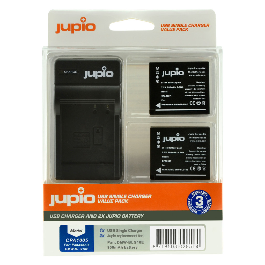 Jupio Kit: 2x Battery DMW-BLG10E + USB Single Charger bestellen