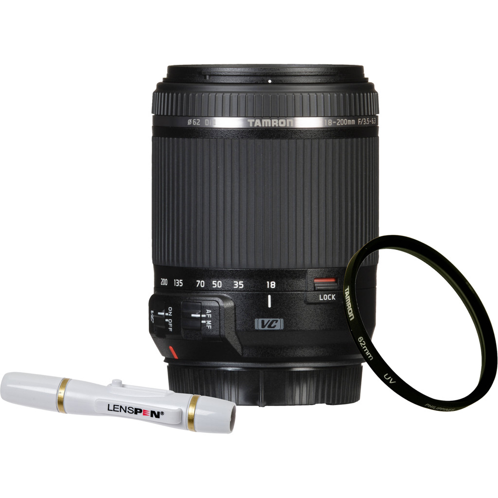 Tamron 18-200mm f/3.5-6.3 Di II VC Canon EF-S + UV-Filter 62mm + Elite Lenspen bestellen