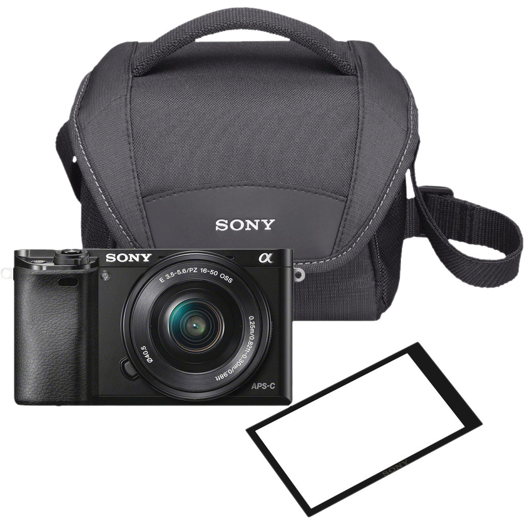 Sony A6000 Zwart + PZ 16-50mm OSS + tas + screenprotector bestellen