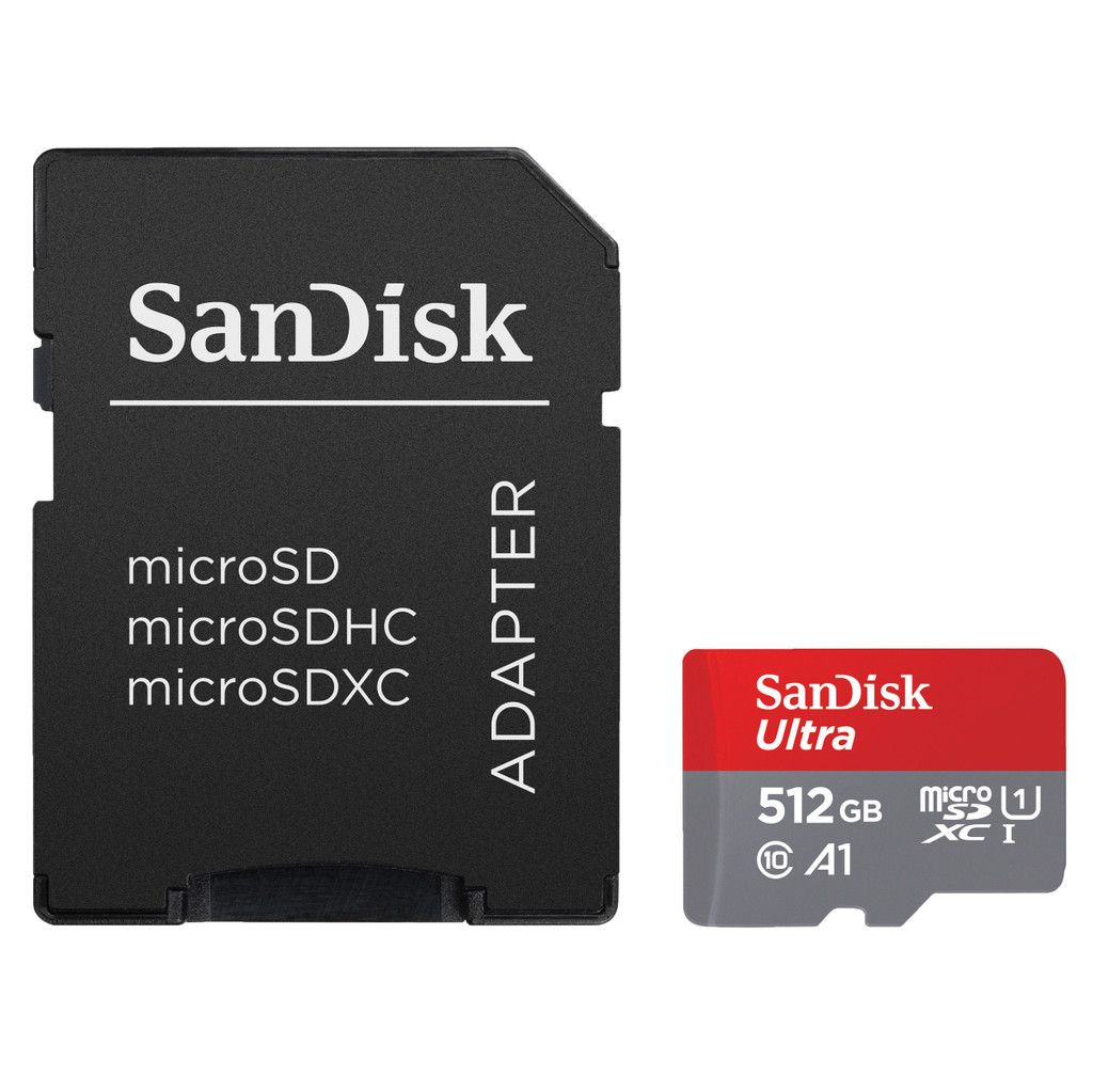 SanDisk MicroSDHC Ultra 512GB 120 MB/s CL10 A1 UHS-1 + SD Ad bestellen